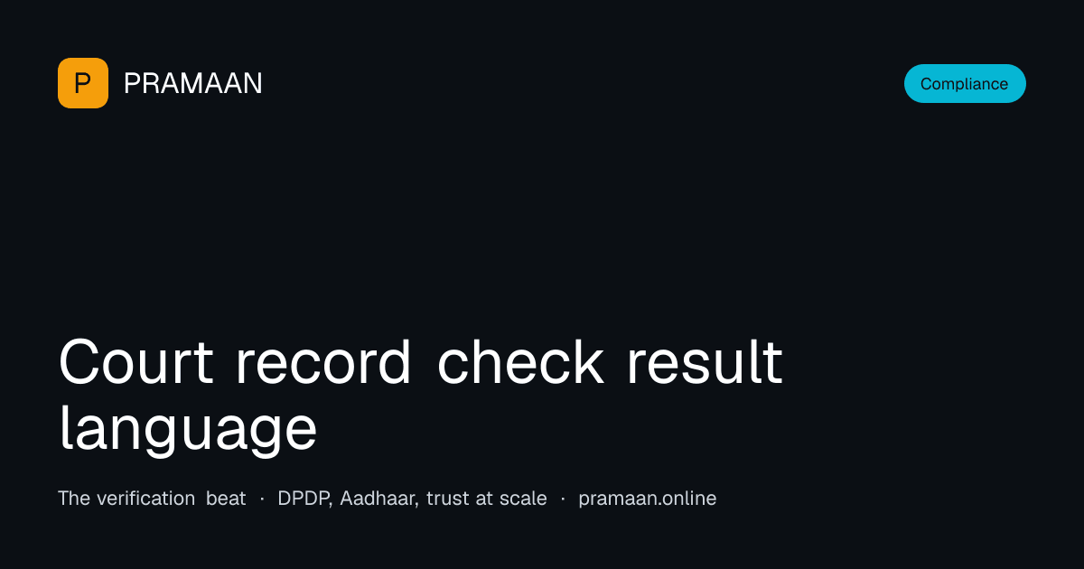 Editorial cover image for Court record check result language