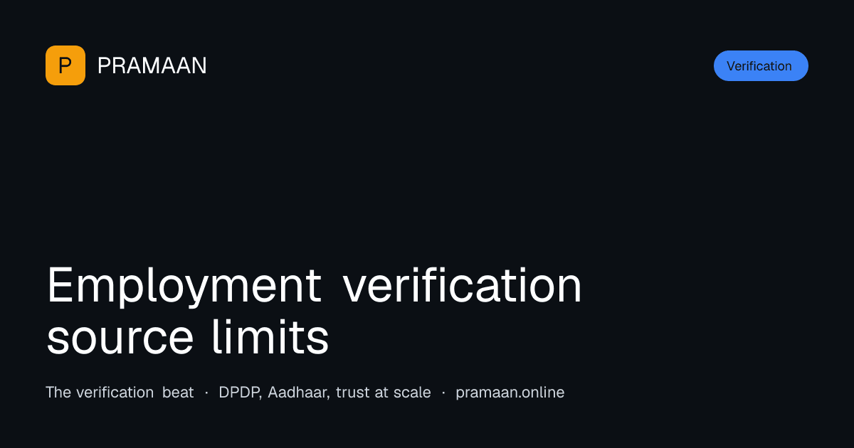 Editorial cover image for Employment verification source limits