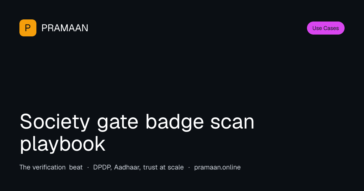Editorial cover image for Society gate badge scan playbook
