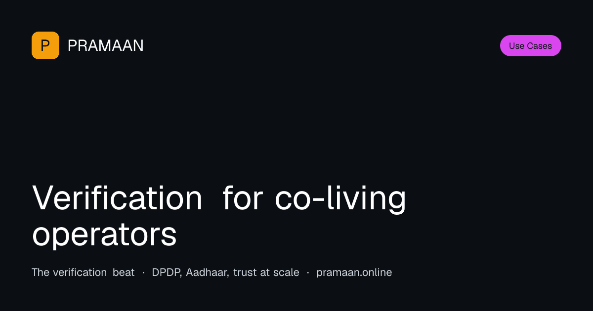 Editorial cover image for Verification for co-living operators